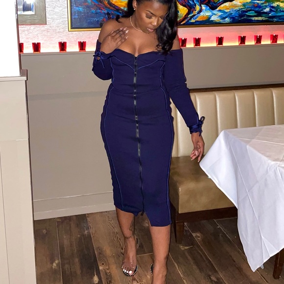 BBX BRAND NAVY BUSTIER DRESS - Picture 1 of 5
